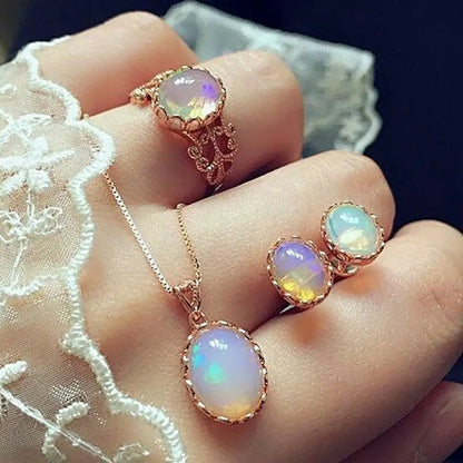 1 Set Jewelry Set Stylish Vintage Amazing Charming Necklace Earrings Ring Jewelry Set for Daily Life