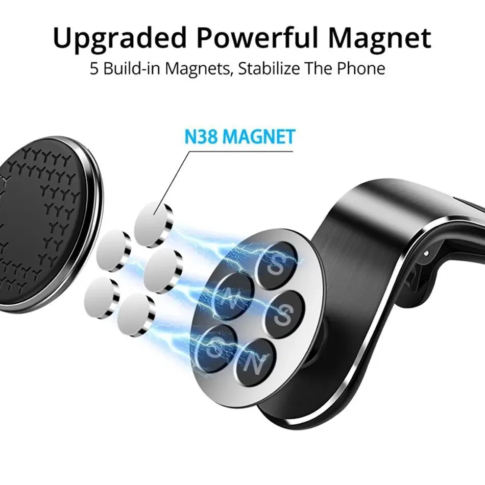 Magnetic Car Phone Holder Universal Air Vent Car Phone Mount Mobile GPS Support for iPhone Huawei Samsung 360° Rotation Bracket