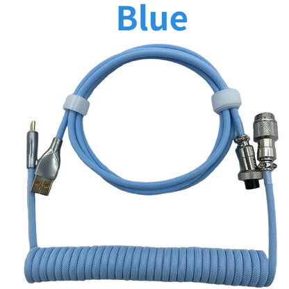 Coiled cable type C Mechanical keyboard wire USB keyboard cable  mechanical keyboard Aviator Desktop Computer Aviation Connector
