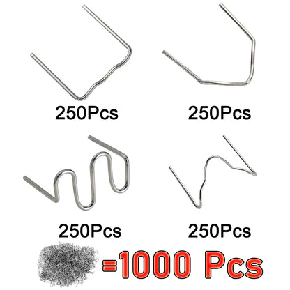 Plastic Welding Staples 1000/500/200/100Pcs 4 Types 0.8mm Welding Nails Plastic Welder Repair Nails Kit