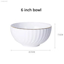 1pc Dish And Plates Bone china Dinner Set China Health Tableware White Ceramic Fruit tray  Soup plate Bowl Dish Gift Porcelain