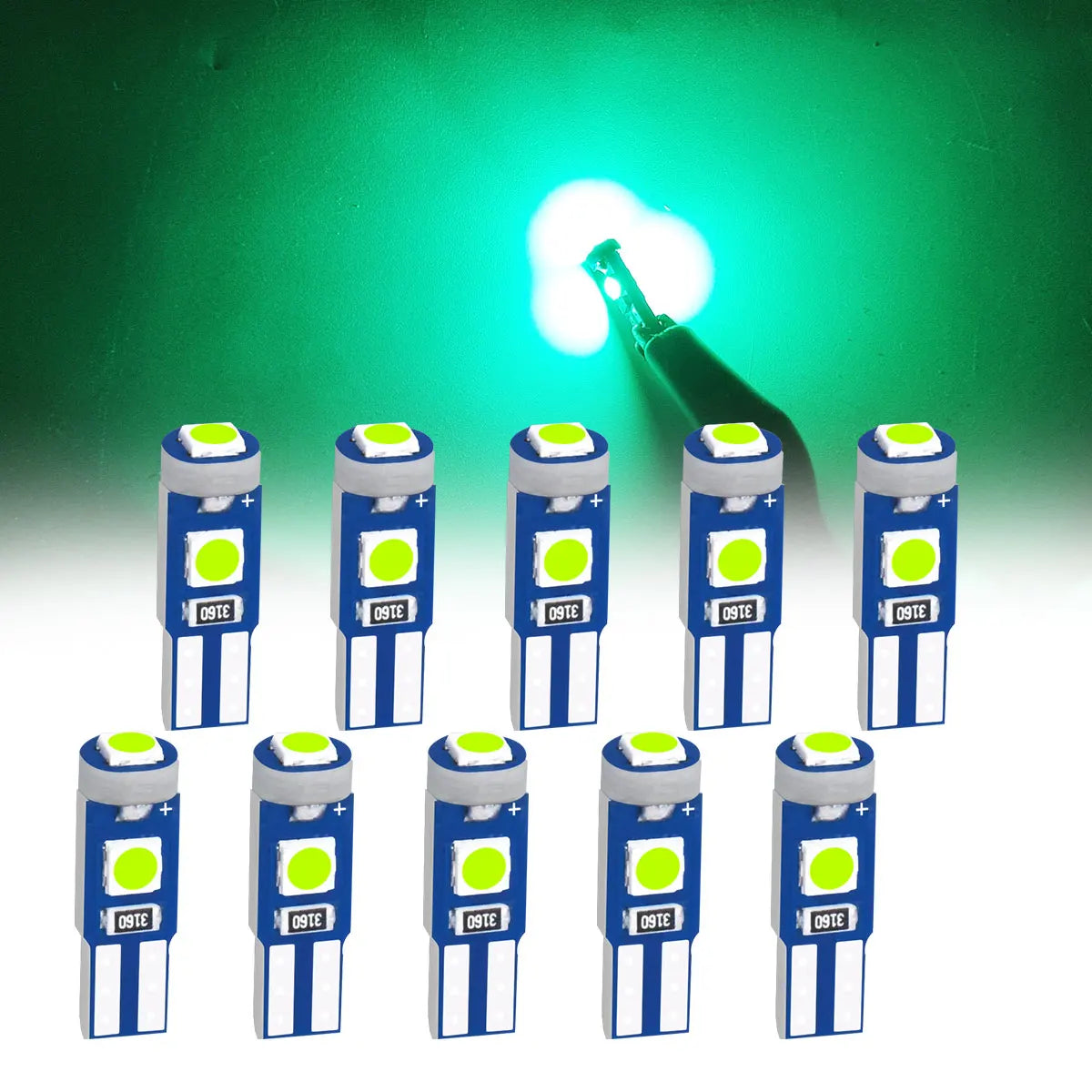 High Brightness 3030 Chips 10Pcs of T5 Led Bulb W3W W1.2W Play and Plug Car Interior Lights Auto Instrument Lamp 12V/24V