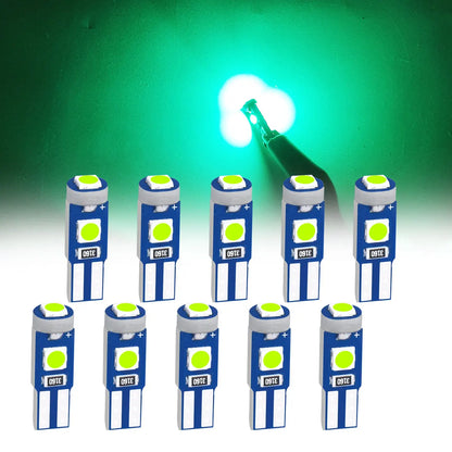 High Brightness 3030 Chips 10Pcs of T5 Led Bulb W3W W1.2W Play and Plug Car Interior Lights Auto Instrument Lamp 12V/24V