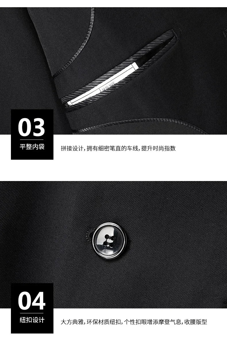 8XL Suit (Blazer+pants) Fashion Business Gentleman Italian Style Slim Solid Color Professional Suit Wedding Groom Best Man Suit