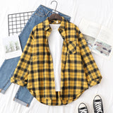 Casual Women's Plaid Shirt 2025 Spring Autumn New Ladies Loose Blouse and Tops Female Long Sleeve Shirts Fresh Checked Clothes