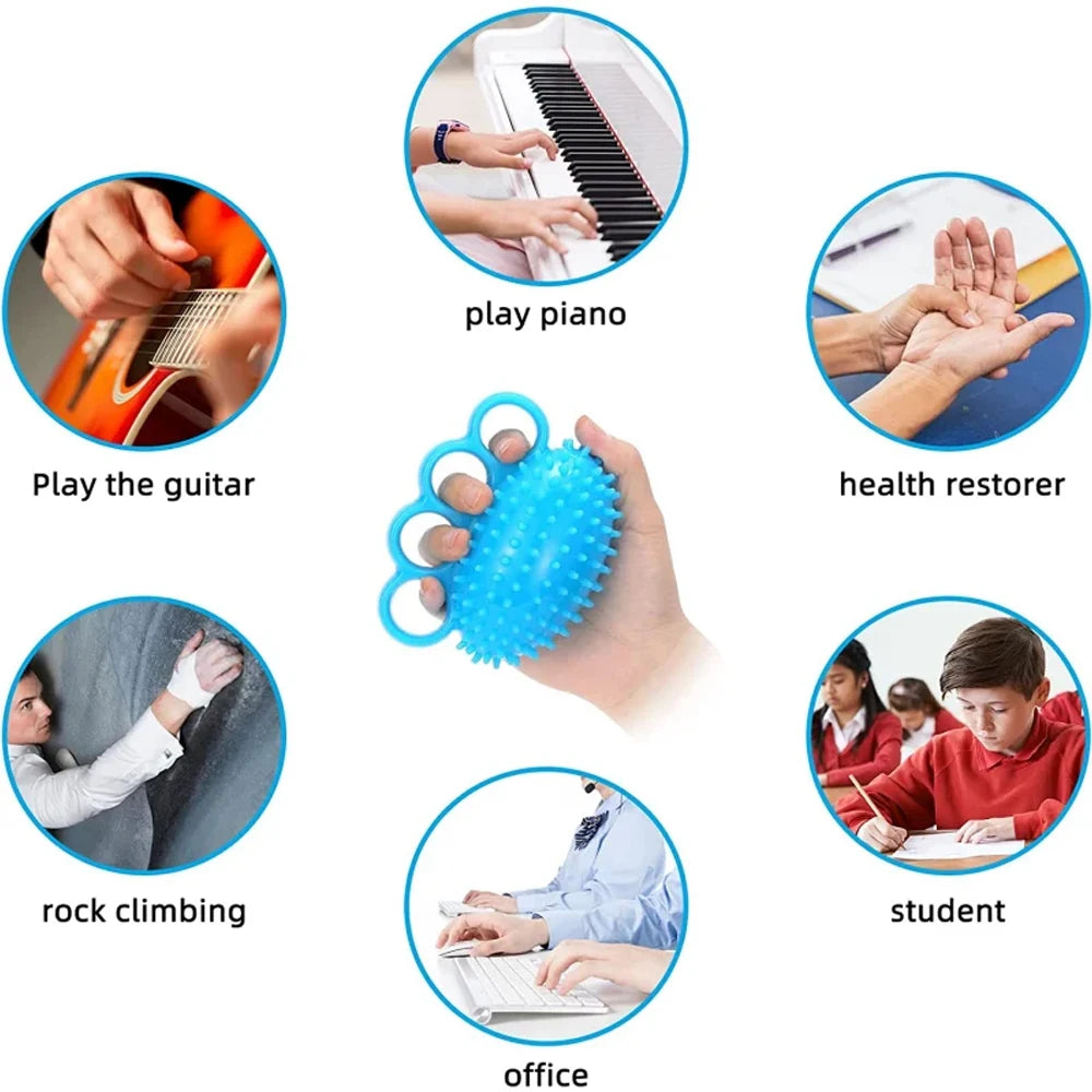 1Pcs Hand Grip Strength Ball, Finger Wrist Flexibility Exerciser Grip Ball, Muscles and Hand Strengthener Exercise for 4 Fingers