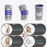 Silicone Padded Knee Pads Supports Brace Basketball Fitness Meniscus Patella Protection Kneepads Sports Safety Knee Sleeves