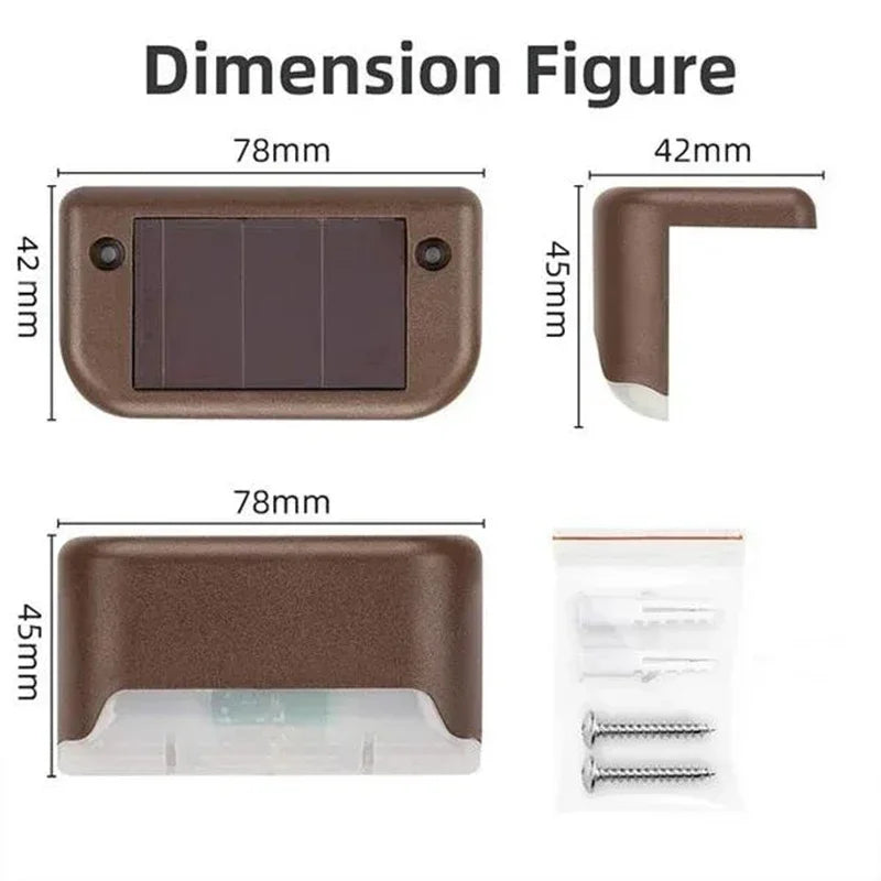 1-12 Pack Solar Deck Lights Outdoor Step Lights Waterproof Led Solar Lamp for Railing Stairs Step Fence Yard Patio and Pathway