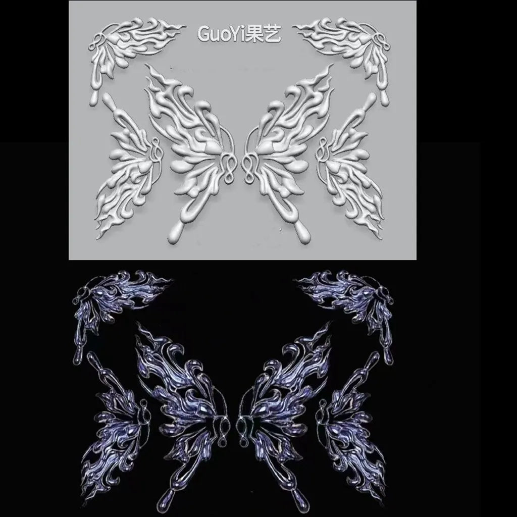 1pc Bowknot Candles Jellyfish Shell Rose Leaf  3D Acrylic Mold Nail Art Decoration Nails DIY Design Silicone  Nails Mold
