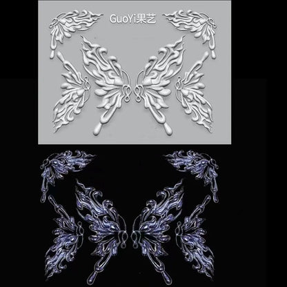 1pc Bowknot Candles Jellyfish Shell Rose Leaf  3D Acrylic Mold Nail Art Decoration Nails DIY Design Silicone  Nails Mold