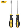 Deli 2pcs Magnetic Screwdriver Flat Head Cross Screwdriver Household Tool Set Handle Multi-Purpose Detachable Screwdriver