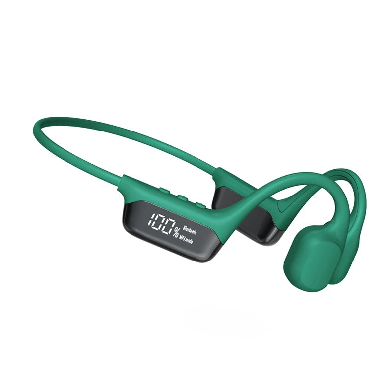 Auriculares S10 Bluetooth 5.4 de conducción ósea auténtica, resistentes al agua IPX8, DT5.0, MP3, memoria integrada de 32 GB, pantalla digital LED para natación.