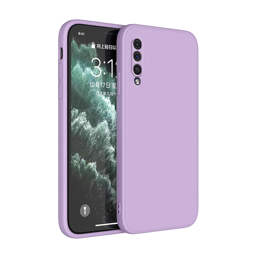 Funda Square Phone Case for Samsung Galaxy A30S A50 A50S Liquid Silicone Fundas Camera Protective Back Cover Case