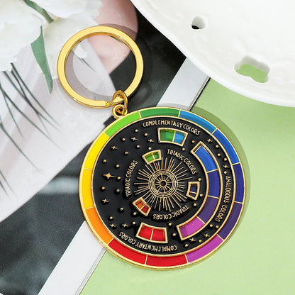 Chaveiro de roda colorida para pintores, chaveiro interativo, chaveiros de arte, presentes