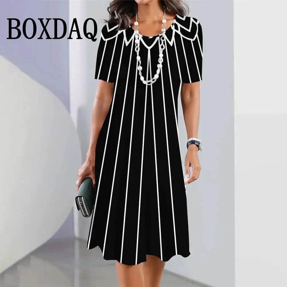 Plus Size Women Dresses Summer Fashion Gradient Printed Dress Casual Street Short Sleeve O-Neck Loose A-Line Dress Big Sizes 9XL