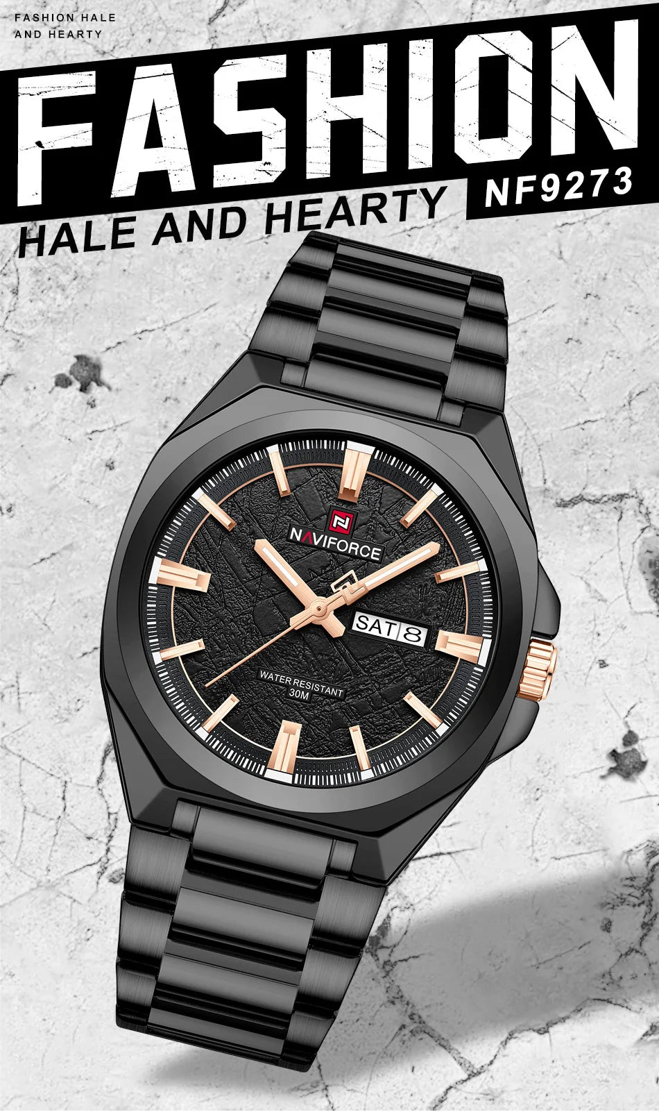 New Style NAVIFORCE Men's Wrist Watch 3ATM Waterproof Stainless Steel Band Luminous Pointer Display Luxury Boys Watches Gifts