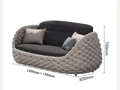 Outdoor Seat Outdoor Rattan Sofa Courtyard Combination Double Chair Leisure Terrace Villa Living Room Balcony Furniture Home