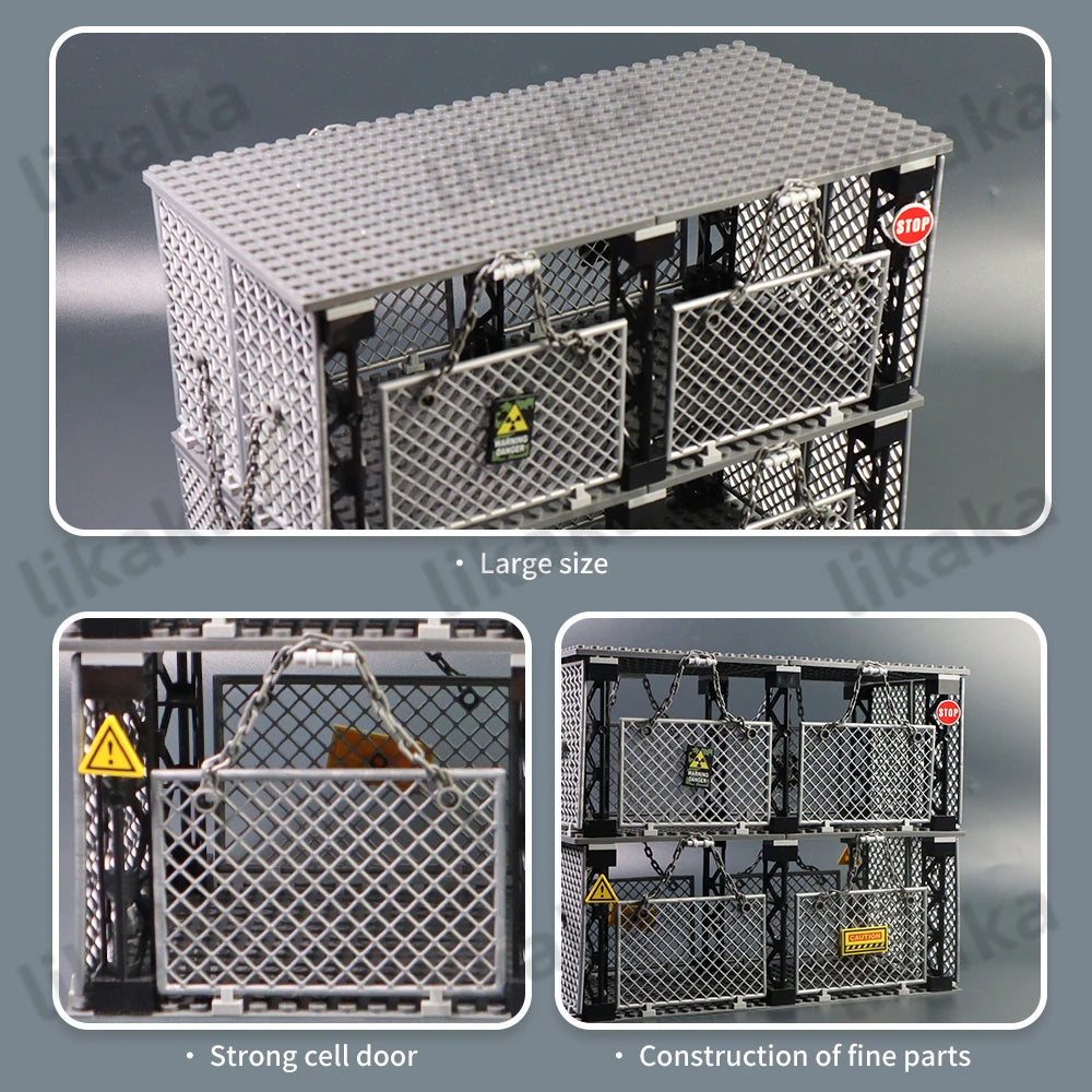 MOC Military Prison Building Blocks Military Restricted Area Trap Blocks Toys Sets DIY Construction Bricks Toys for Boys Gifts
