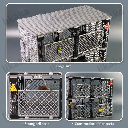 MOC Military Prison Building Blocks Military Restricted Area Trap Blocks Toys Sets DIY Construction Bricks Toys for Boys Gifts