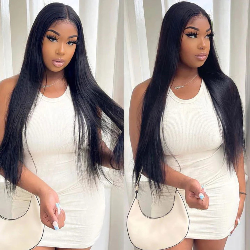 HD Lace Frontal Wig 13x6 13x4 Lace Front Wig Human Hair 30 Inch Bone Straight Transparent Lace Human Hair Wigs 4x4 HD Closure Wig
