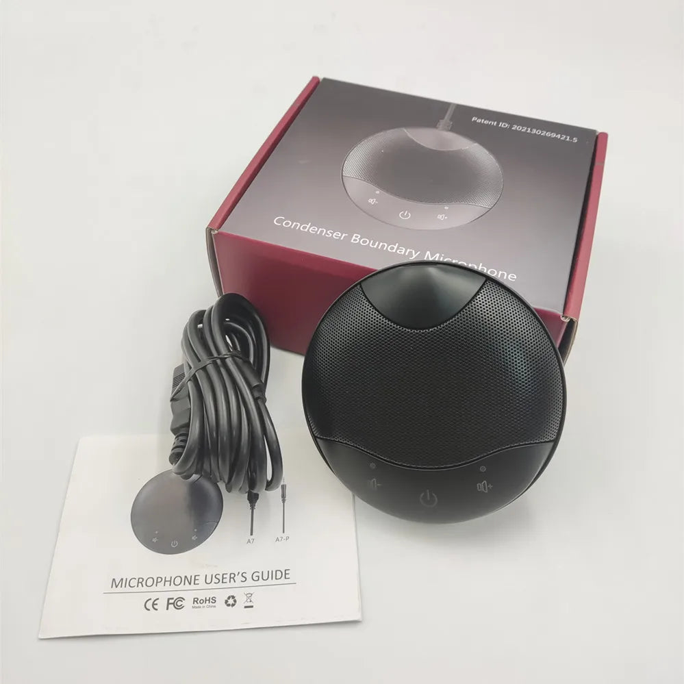 HCSTVCON Microphone Omnidirectional Video Conference Mini Portable 360° Voice Pickup USB Plug for Meeting Business Online Live