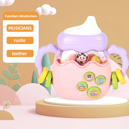 Juguete de biberón con sonajero musical para educación temprana para niños
