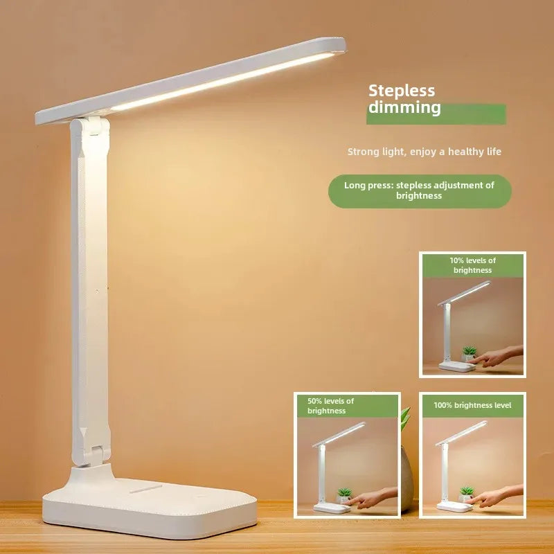 Lámpara LED de escritorio plegable creativa, protección ocular para estudiantes, lectura, escritura, lámpara de noche para dormitorio, cuerpo de plástico regulable