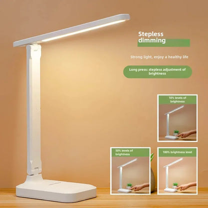 Creative Folding LED Desk Lamp Eye Protection For Students Reading Writing Home Dormitory Bedside Lamp Plastic Body Dimmable