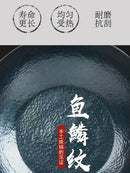 Authentic Zhangqiu flat-bottomed fish scale iron pan, hand-forged pan, induction cooker universal uncoated non-stick pan