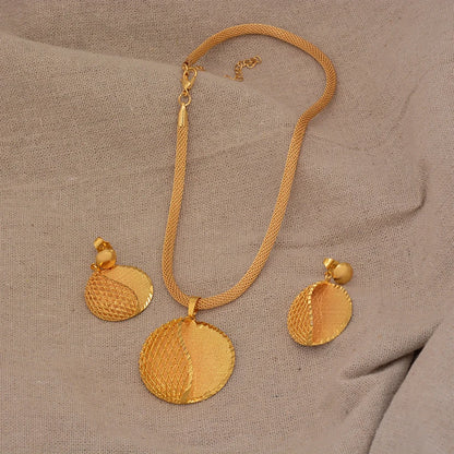 Jewelry Set For Women  Gold Plated With Necklace Pendant Nigerian Wedding Jewelry
