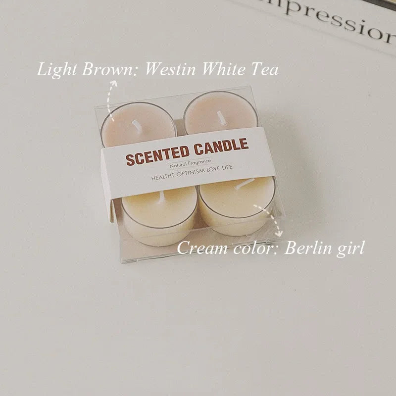 4pcs Handmade Tea Light Scented Candle Aromatherapy Soy Wax Candles Wedding Birthday Candle Party Home Decoration Photo Props