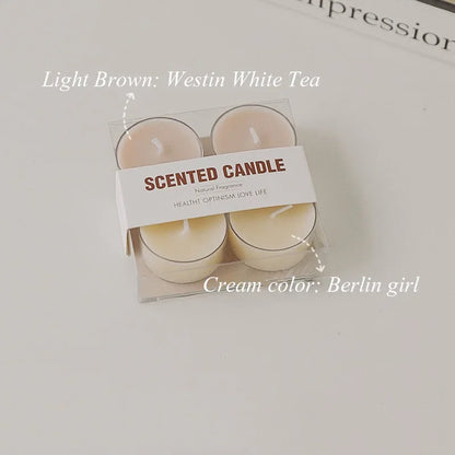 4pcs Handmade Tea Light Scented Candle Aromatherapy Soy Wax Candles Wedding Birthday Candle Party Home Decoration Photo Props