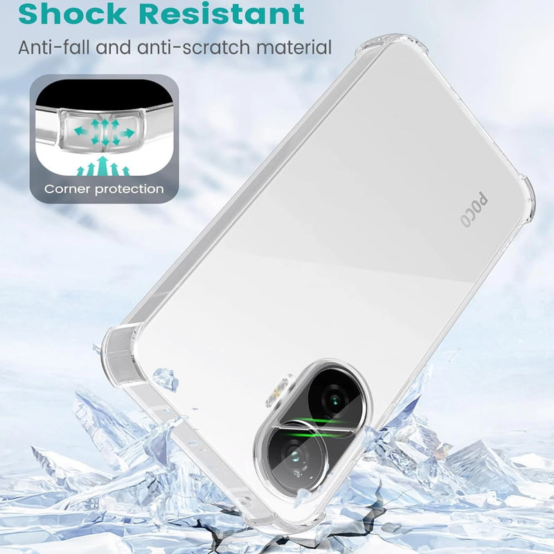 Clear Four-Corners Shockproof TPU Case for Xiaomi Poco F7 5G Protective Cover Transparent Capa Shell Coque Fundas