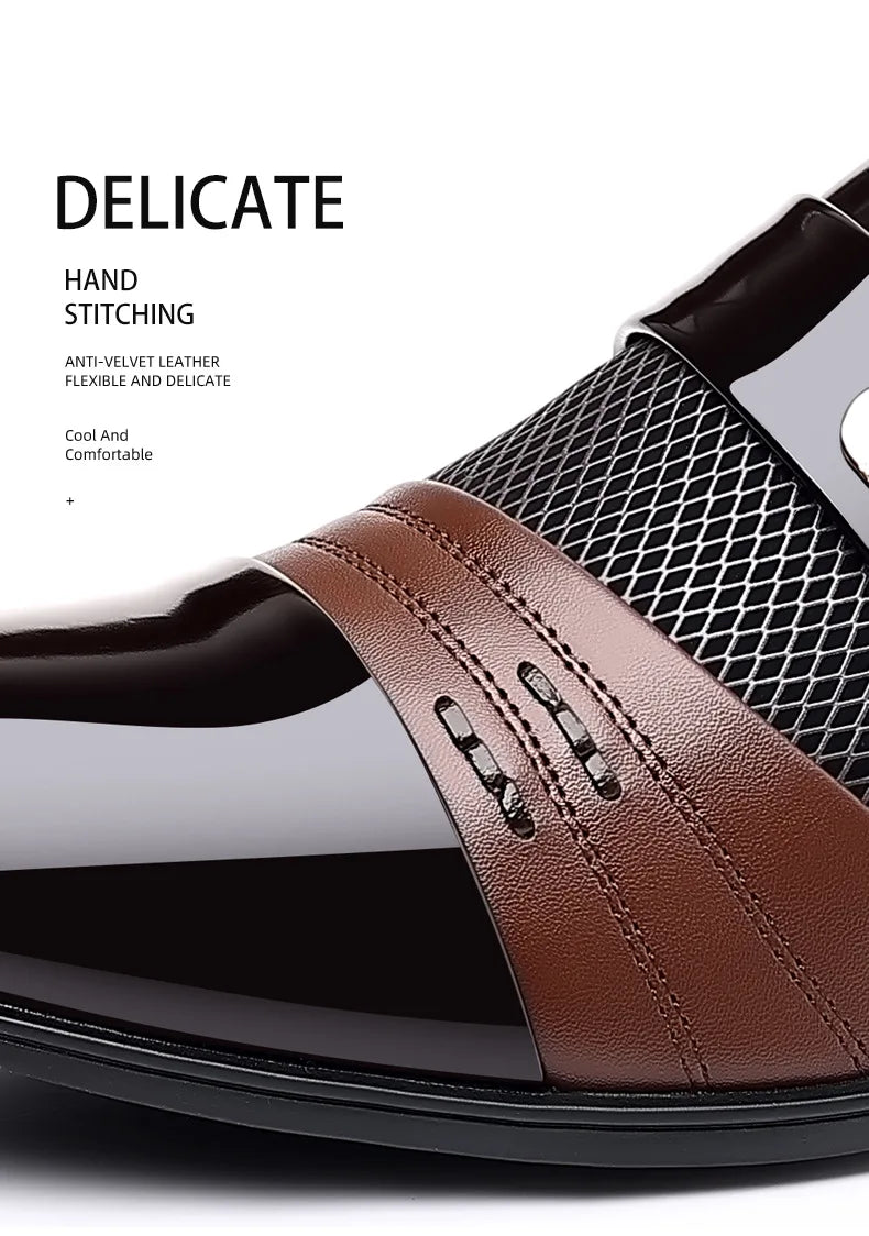 Men's Luxury Lacquer Oxford Wedding Shoes, Pointed Toe Dress Shoes for Men, Classic Business Men's Leather Shoes, Big Size 38-48