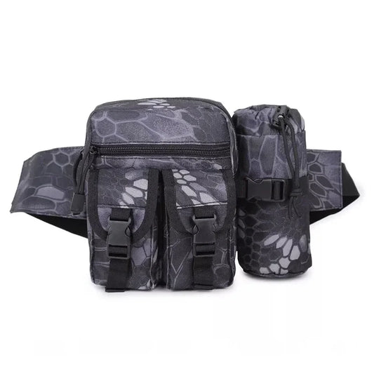 Tactical Running Waist Bag Outdoor Small Waterproof Canvas Backpack Unisex Sports Functional Bottle Carrier For Outdoor Activiti