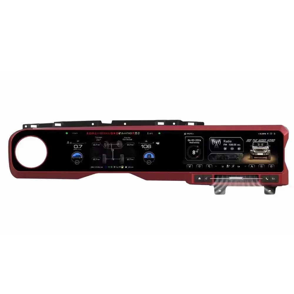 For Jeep Wrangler 2018-2022 Carplay LCD Instrument Panel Dual Screen Android Multimedia Video Player GPS Navigation Android Auto