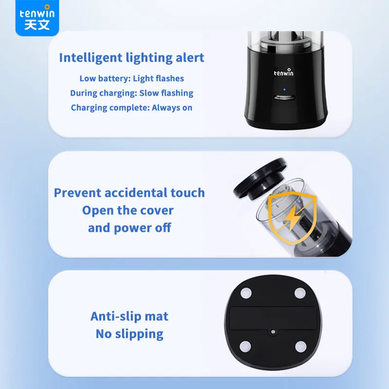 Tenwin Automatic Pencil Sharpener Electric Pencil Sharpener for Kids Rechargeable Rotary plug in USB Pencil Sharpener Stationery