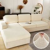 Elastic Sofa Cover for Living Room Jacquard Solid Sofa Seat Cover Grey Washable Seat Cushion Cover Furniture Protector Sectional
