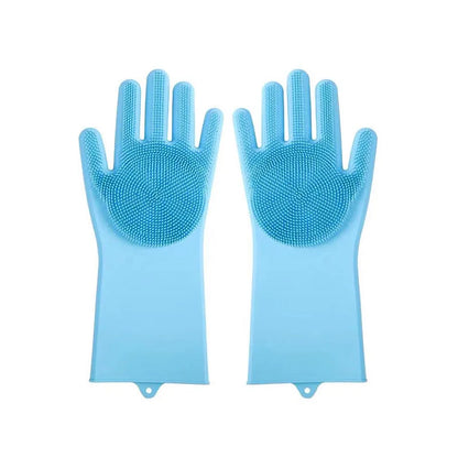 Dishwashing Cleaning Gloves Household Sponge Scrubber  Magic Silicone Rubber Dish Washing Gloves Kitchen Cleaning Tools