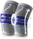 Silicone Padded Knee Pads Supports Brace Basketball Fitness Meniscus Patella Protection Kneepads Sports Safety Knee Sleeves