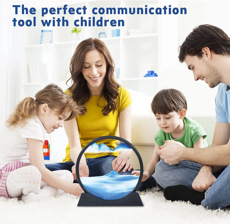 3D Hourglass Quicksand Moving Sand Art Picture Round Glass Deep Sea Sandscape Craft Flowing Painting Office Home Decor Gift New