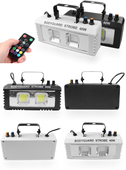Luces estroboscópicas ALIEN RGB blancas para DJ, discoteca, 40 W, 60 W, 80 W y 100 W, con control remoto, sonido flash, para fiestas, bodas, vacaciones, escenarios.