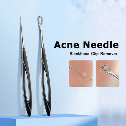 Acne Needle Blackhead Clip Remover Extraction Popper Pore Black Head Cleaner Face Skin Care Deep Cleansing Needle Tool