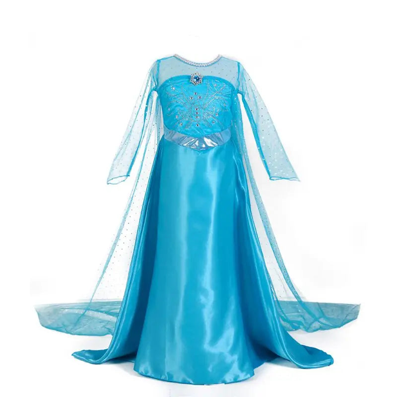 Elsa Anna Kid Princess Girls Dress Rapunzal  Kids Cosplay Halloween Vestidos Children Costume Birthday Party Dress
