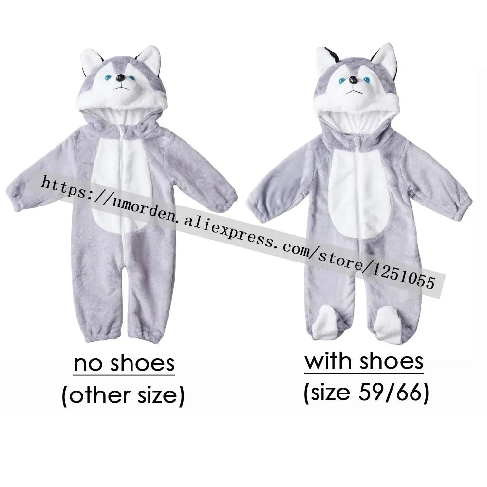 Umorden Infant Toddler Dalmatian Dog Lion Tiger Dinosaur Costumes Baby Boys Girls Kigurumi Cartoon Animal Romper Halloween Purim