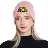 Super Mario Bros Knitted Cap Headgear Game Figure Winter Woolen Hat Cartoon Skullies Beanies Boys Girls Bonnet Birthday Gifts