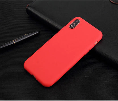 Funda de TPU suave ultrafina de color caramelo para iPhone X, XR, XS, XS Max, color sólido simple