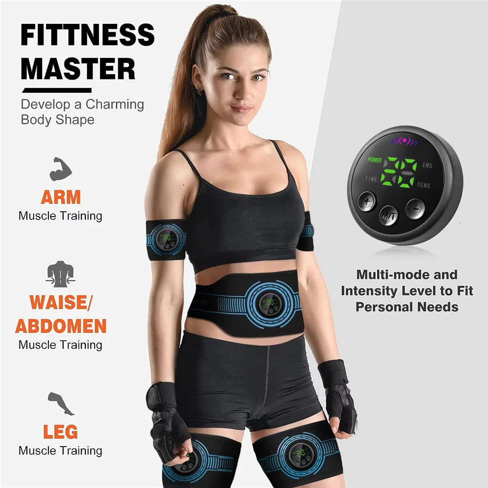 EMS Belt Massage Set Abdominal Fitness Device Intelligent Belt Full Body Muscle Stimulation Trainer USB Charging Version
