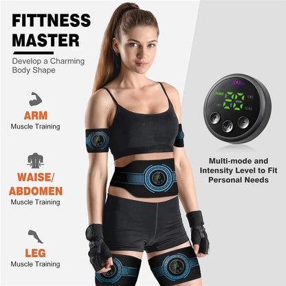 EMS Belt Massage Set Abdominal Fitness Device Intelligent Belt Full Body Muscle Stimulation Trainer USB Charging Version