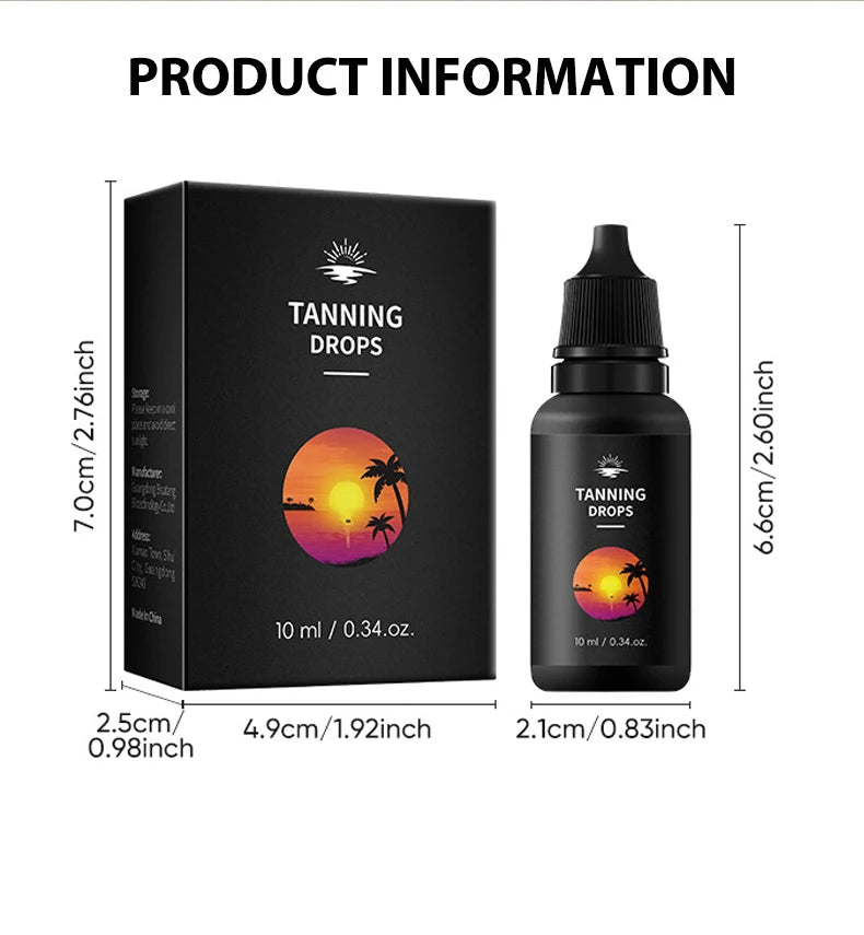 10ml Tanning Oil for Outdoor Beach Sunbathing, Body Tanning Essential Oil Drops, Natural Brown Tone, Formaldehyde-Free
